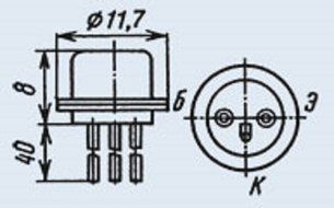 Transistor Silicon P308 analogue 2N1573, 2N1574, 2N739, 2N755, 2N845, BC285 USSR 4 pcs