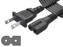 [UL Listed] Pwr+ 6Ft 2 Prong Polarized Power Cord for Arris Router Modem; Vizio, Sharp Sanyo Emerson TV; Sony... N7