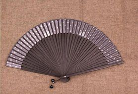 Black Cat Floding Handfan Dance Fan with Bell for Women N4