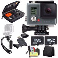 GoPro HERO+ LCD + Steadicam Curve for GoPro HERO Action Cameras (Black) + 64GB Memory Card + Case for GoPro HERO4...