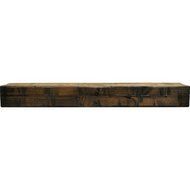Rustic Fireplace Mantel Shelf Shelf Length: 48" Length, Finish: Dark Chocolate Stain