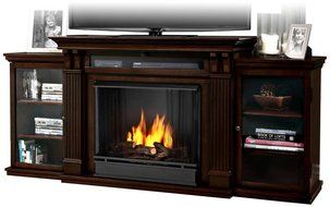 Real Flame Calie Entertainment Center Ventless Gel Fireplace - Dark Walnut