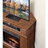 Brown Whalen Sumner Corner Electric Fireplace Media Console For TV's Up To 45" And 100 LBS