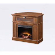 Brown Whalen Sumner Corner Electric Fireplace Media Console For TV's Up To 45" And 100 LBS N2