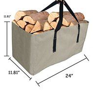 BEIGE Classic Veranda Fireplace Accessories Log Tote Jumbo Bag Firewood Carry Storage