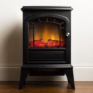 Aspen Free Standing Electric Fireplace Stove - 23 Inch White Portable Electric Vintage Fireplace with Realistic... N2