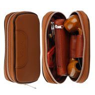 Scotte(TM) Leather pipe tobacco pouch case for 2 tobacco pipe and other accessories N3