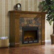 Southern Enterprises Elkmont Oak Electric Fireplace N2