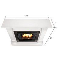 Solid Engineered Wood and Powder Coated Steel Silverton Gel Fireplace, 48'', White/Black