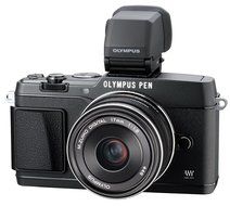 Olympus E-P5 16.1 MP Mirrorless Digital Camera with 3-Inch LCD and 17mm f/1.8 lens (Silver with Black Trim) N28