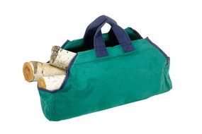Minuteman International X304002 Tan with Navy Trim Canvas Log Carrier N2
