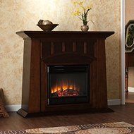 Bayard Espresso Stacked Stone Electric Fireplace