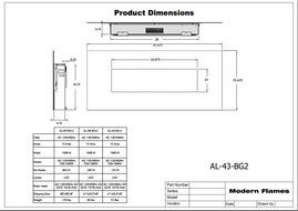 Modern Flames AL Series Wall Mount Electric Fireplace, 58-Inch N11