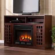 Espresso Media Tv Stand Console Electric Fireplace Mantle N6