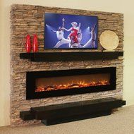 Gibson Living GL5072LE Oakland 72 Inch Log Linear Wall Mounted Electric Fireplace