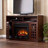 Espresso Media Tv Stand Console Electric Fireplace Mantle N7
