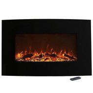 Color Changing Curved Electric Fireplace Wall Mount Stand Remote 36 x 22 Inch - CFP