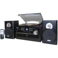 Jensen All-In-One Hi-Fi Stereo CD Player Turntable &amp; Digital AM/FM Radio Tuner Tape Cassette Player Mega Bass... N3