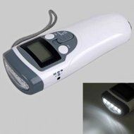 Dynamo Crank LED Flashlight AM/FM Radio w/ LCD Display &amp; Siren N2