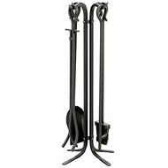 Uniflame 5-piece Black Iron Fireplace Fireset