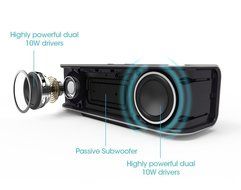 Junjiada Bluetooth Speakers Stereo 20W Speaker (Dual 10W Drivers, Dual Passive Subwoofers, Strong Bass, Aluminum-Alloy... N3