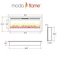 Moda Flame 50 Inch Cynergy Crystal Stone Built-In Wall Mounted Electric Fireplace N2