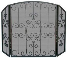 Uniflame 3 Panel Graphite Parisian Fireplace Screen