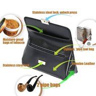 Scotte(TM) leather tobacco pouch lock catch pipe pouch/bag for smoking pipe/accessories N2
