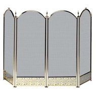 UniFlame 4 Panel Brass Filigree Fireplace Screen