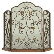 Ambella Home Collections 05127-460-001 Scrolled Iron 3-Panel Fireplace Screen
