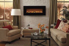 Touchstone 80001 Onyx Wall Mounted Electric Fireplace, 50 Inch Wide, Logset, 1500W Heat (Black) N2