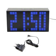 T Tocas Big Number LED Snooze Wall Desk Alarm Clock Thermometer Calendar (Blue) N3