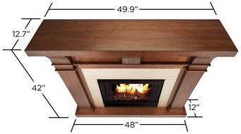 Real Flame Porter Fireplace in Walnut Finish