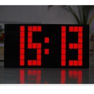 T Tocas Big Number LED Snooze Wall Desk Alarm Clock Thermometer Calendar (Blue) N6