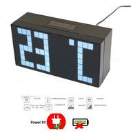 T Tocas Big Number LED Snooze Wall Desk Alarm Clock Thermometer Calendar (Blue) N7