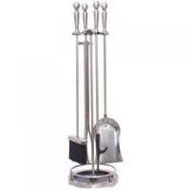 Tool Set Fireplace 5pc Antique silver