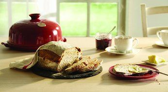 Emile Henry Made In France Flame Bread Cloche, 13.2 x 11.2", Burgundy N2