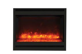 Amantii Zero Clearance Series Built-In Electric Fireplace with Square Frame and Ember Media Kit, 31 Inch