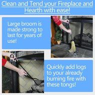 WoodEze FTKB05685TA 5 Piece Black Wrought Iron Fireplace Tool Set with Twist Design N2