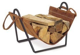 Pilgrim Home and Hearth 18516 Traditions Wood Holder with Suede Carrier