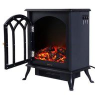 Elegant Vintage Free Standing 1500W High Heating Heater Fire Flame Stove Wood Adjustable Electric Fireplace