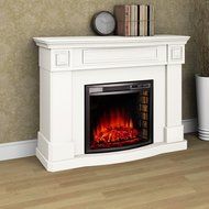 Argo Furniture Alessa Electric Fireplace, White N2