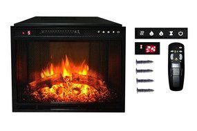 Touchstone 80016 Edgeline Electric Fireplace Insert for Mantles, 28 inch wide, 1500/750 Watt Heater (Black) N2