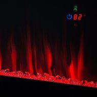 kissemoji Contemporary Electric Fireplace Black 50" Wall Mount Heater Multicolor flame new (BLACK)