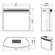 AKDY 33" Freestanding Insert 4 Setting Electric Fireplace Heater w/ LED Log &amp; Remote