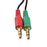 Conwork 2-Pack Stereo 3.5mm Female to 2 Male Gold Plated Headphone Mic Audio Y Splitter Extension Cable N3