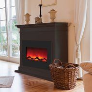 30" Electric Fireplace Unit with Espresso stained Mantle N3
