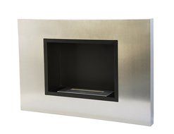 Utopia Alley Wall Mounted Ethanol Fireplace, Stainless Steel