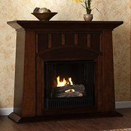 Bayard Espresso Stacked Stone Electric Fireplace N2