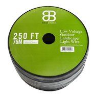 Dripstone 250ft Low Voltage 12AWG 2Core Outdoor Light Parallel Flat-Twin Bare COPPER Wire Landscape Lighting Cable... N2